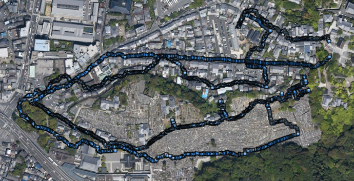 Our &#8220; Short &#8221; Side Excursion The restaurant is at the hook in the upper-center-right, and the Kiyomizu Temple at far right. Everything else is my mistake. There's a 50m elevation rise between the left and right sides.