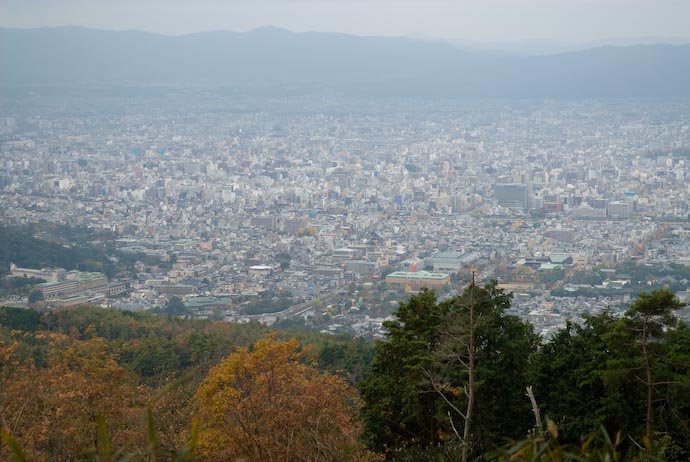 &mdash; map & image data &mdash; nearby photos Hazy View From the Top Kyoto, looking west-south-west, from the top of Mt. Daimonji -- Kyoto, Japan -- Copyright 2006 Jeffrey Eric Francis Friedl, http://regex.info/blog/