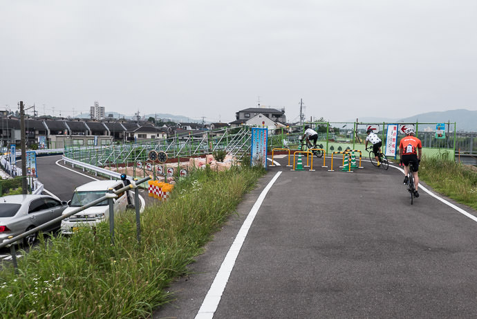 Temporary Detour 8:01 AM (+32 min) - 13 km (8.1 miles) taken while cycling at 26 kph (16 mph) -- Kyoto, Japan -- Copyright 2015 Jeffrey Friedl, http://regex.info/blog/