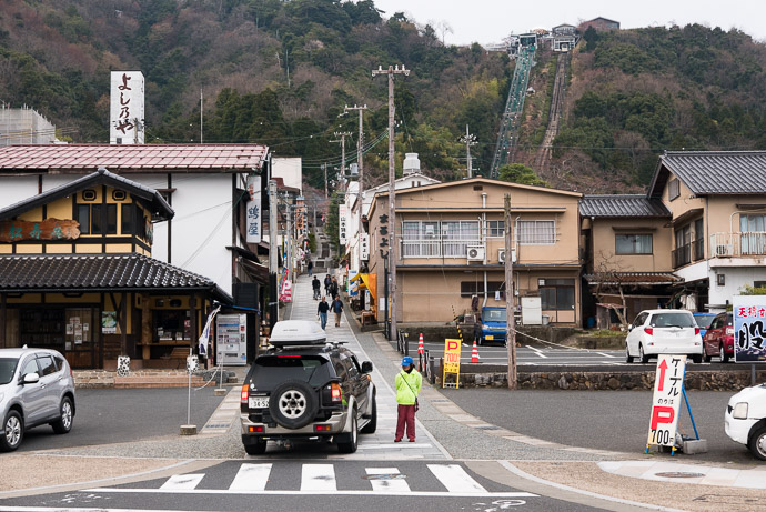 Next Stop up there 3:19 PM (from start: 7h 20m / 149 km / 92.3 miles) -- Amanohashidate (天橋立) -- Miyazu, Kyoto, Japan -- Copyright 2017 Jeffrey Friedl, http://regex.info/blog/