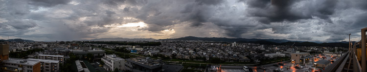 Foreboding looking on while some parts of Kyoto get drenched large scrollable version below, or click through  --  Kyoto, Japan  --  Copyright 2012 Jeffrey Friedl, http://regex.info/blog/