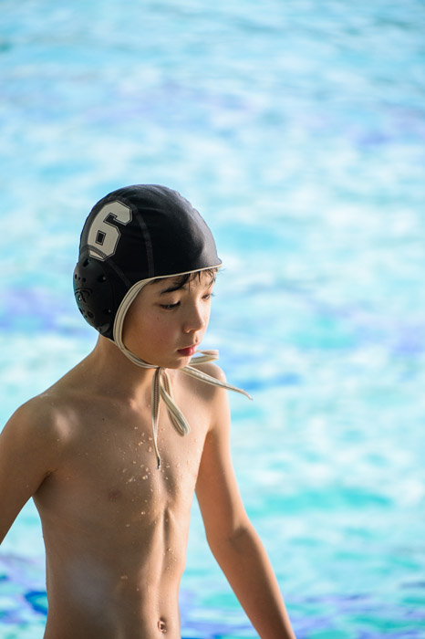 Athlete exhausted 10-year-old Anthony after his first water-polo match last month  --  Namihaya Dome (なみはやドーム)  --  Kadoma, Osaka, Japan  --  Copyright 2013 Jeffrey Friedl, http://regex.info/blog/