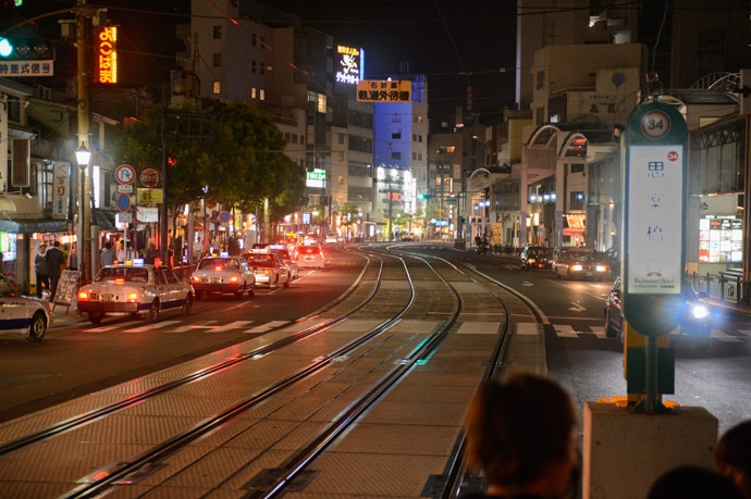 Streetcar Tracks along with the hills and the international vibe, calls San Francisco to mind -- Nagasaki, Japan -- Copyright 2013 Jeffrey Friedl, http://regex.info/blog/