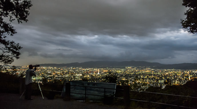 Boring Sunset Over Kyoto the Shogunzuka overlook (将軍塚) &mdash; Today &mdash; -- Shogunzuka Overlook (将軍塚) -- Kyoto, Japan -- Copyright 2013 Jeffrey Friedl, http://regex.info/blog/ -- This photo is licensed to the public under the Creative Commons Attribution-NonCommercial 3.0 Unported License http://creativecommons.org/licenses/by-nc/3.0/ (non-commercial use is freely allowed if proper attribution is given, including a link back to this page on http://regex.info/ when used online)