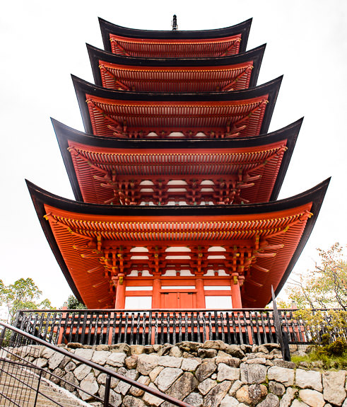 Five-Tiered Pagoda Just above the main shrine Hokoku Shrine (豊国神社) -- Hokoku Shrine (豊国神社) -- Miyajima, Hiroshima, Japan -- Copyright 2014 Jeffrey Friedl, http://regex.info/blog/