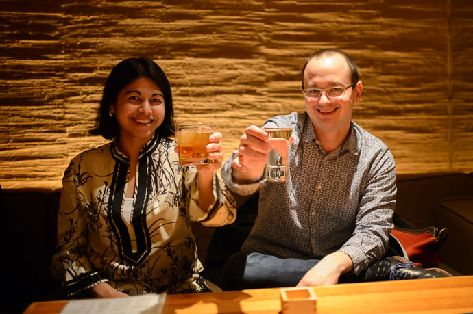 Nadya and Ryan At Uroko (鱗), Kyoto Japan -- Uroko (鱗) -- Copyright 2015 Jeffrey Friedl, http://regex.info/blog/