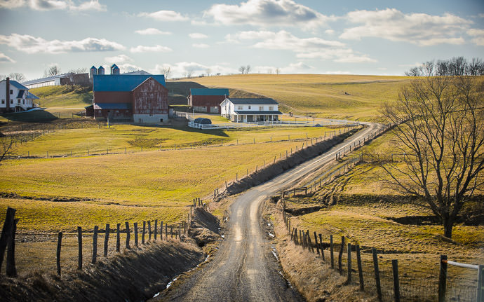 an Amish farmstead in Sugarcreek Ohio