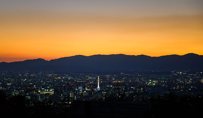 Soothing Sunset from the same outing as the photo that leads this post  --  Shogunzuka (将軍家)  --  Kyoto, Japan  --  Copyright 2008 Jeffrey Friedl, http://regex.info/blog/  --  This photo is licensed to the public under the Creative Commons Attribution-NonCommercial 3.0 Unported License http://creativecommons.org/licenses/by-nc/3.0/ (non-commercial use is freely allowed if proper attribution is given, including a link back to this page on http://regex.info/ when used online)