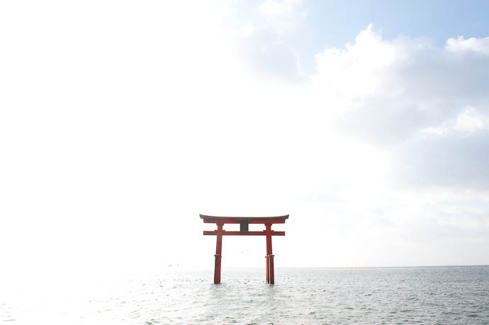 Main Gate of the Shirohige Shrine on the waters of Lake Biwa, Takashima Japan -- Takashima, Shiga, Japan -- Copyright 2009 Jeffrey Friedl, http://regex.info/blog/