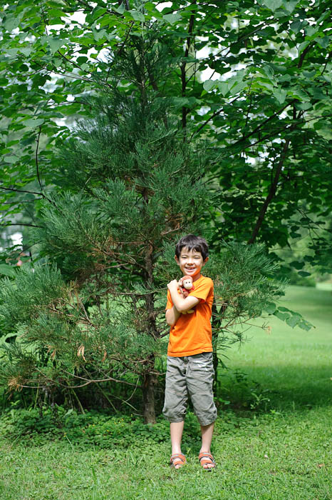 Anthony and George in front of Anthony's Tree, which is growing faster than either of them -- Rootstown, Ohio, USA -- Copyright 2009 Jeffrey Friedl, http://regex.info/blog/