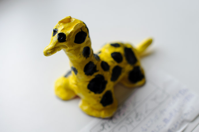 Sleeping Giraffe Anthony 2nd-Grade Art Project -- Kyoto, Japan -- Copyright 2010 Jeffrey Friedl, http://regex.info/blog/