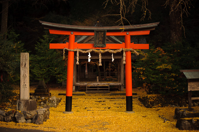 Iwato Ochiba Shrine in the mountains north-west of Kyoto, Japan -- Iwato Ochiba Shrine (岩戸落葉神社) -- Copyright 2010 Jeffrey Friedl, http://regex.info/blog/