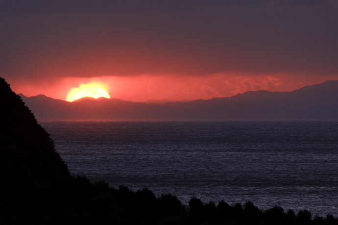 Another 20 Minutes Further On sunrise over Awaji Island in the background -- Shodoshima, Kagawa, Japan -- Copyright 2010 Jeffrey Friedl, http://regex.info/blog/
