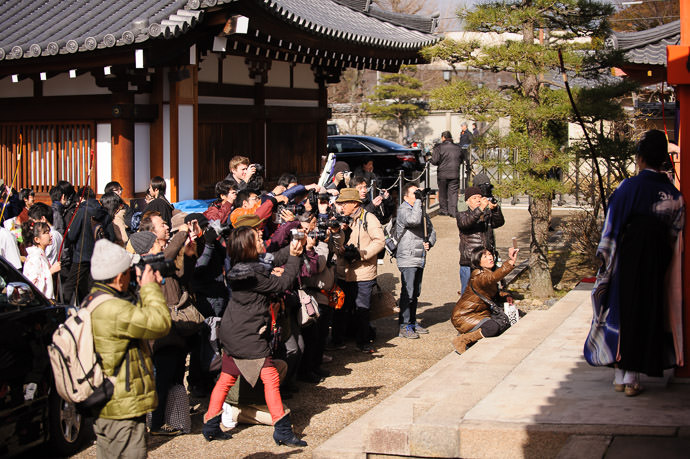 Mob-Scene Scene -- Sanjusangendo Temple (三十三間堂) -- Kyoto , Kyoto, Japan -- Copyright 2015 Jeffrey Friedl, http://regex.info/blog/