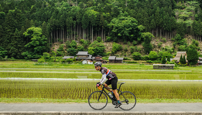 Just Another Day at the Office would rob us of this experience &mdash; Joshua Levine rides through the countryside of Miyama, Japan &mdash; taken while riding at 9 kph (6 mph) -- Nantan, Kyoto, Japan -- Copyright 2015 Jeffrey Friedl, http://regex.info/blog/