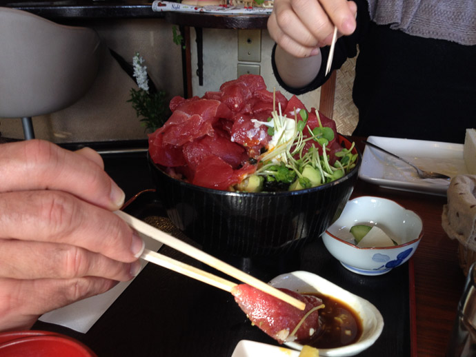 A Third Gone yet nary a dent was made -- Restaurant Kasuga (茶房か寿が) -- Kyoto, Japan -- Copyright 2014 Jeffrey Friedl, http://regex.info/blog/