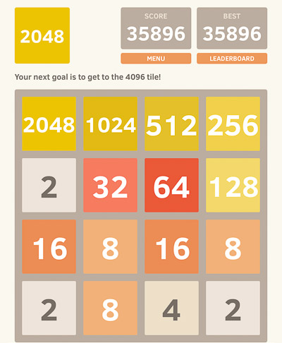 What's the highest possible score in the game 2048? - Quora