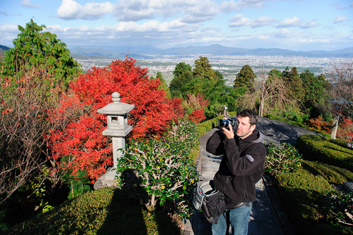 Me near the top of the Yoshiminedera Temple (善峯寺) photo by Paul Barr  --  Yoshiminedera Temple (善峯寺)  --  Kyoto, Japan  --  Copyright 2011 Paul Barr