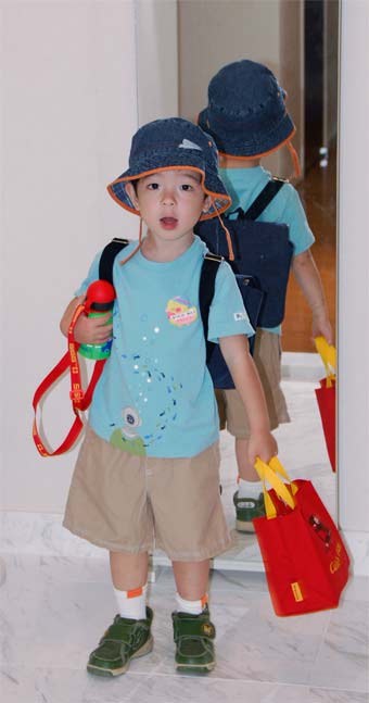 Anthony all ready to head off to preschool