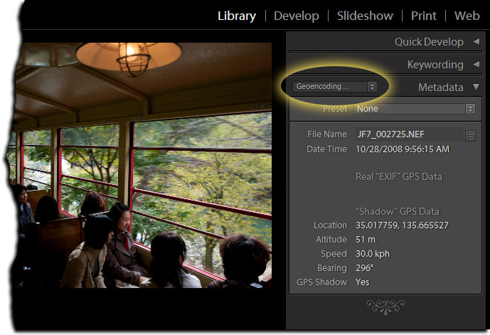 lightroom view photo metadata