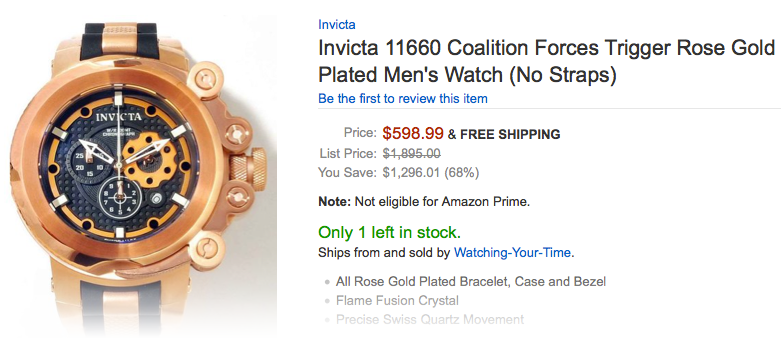 Amazon prime invicta clearance watches